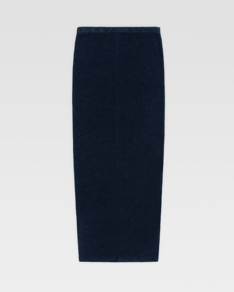 VELOUR KNIT TUBE SKIRT - Navy