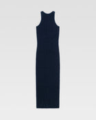 VELOUR KNIT DRESS - Navy