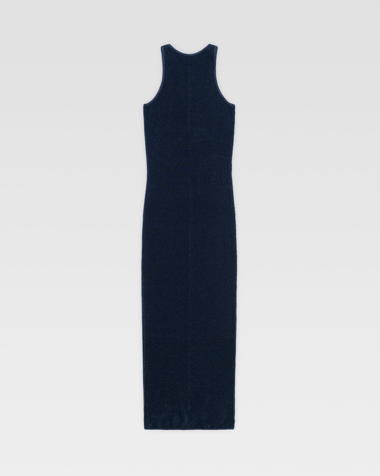 VELOUR KNIT DRESS - Navy
