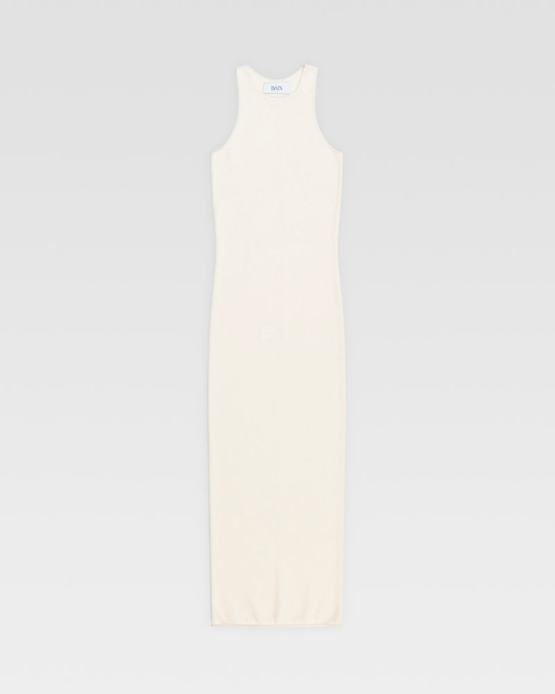 VELOUR KNIT DRESS - Ivory