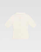 VELOUR KNIT POLO - Ivory