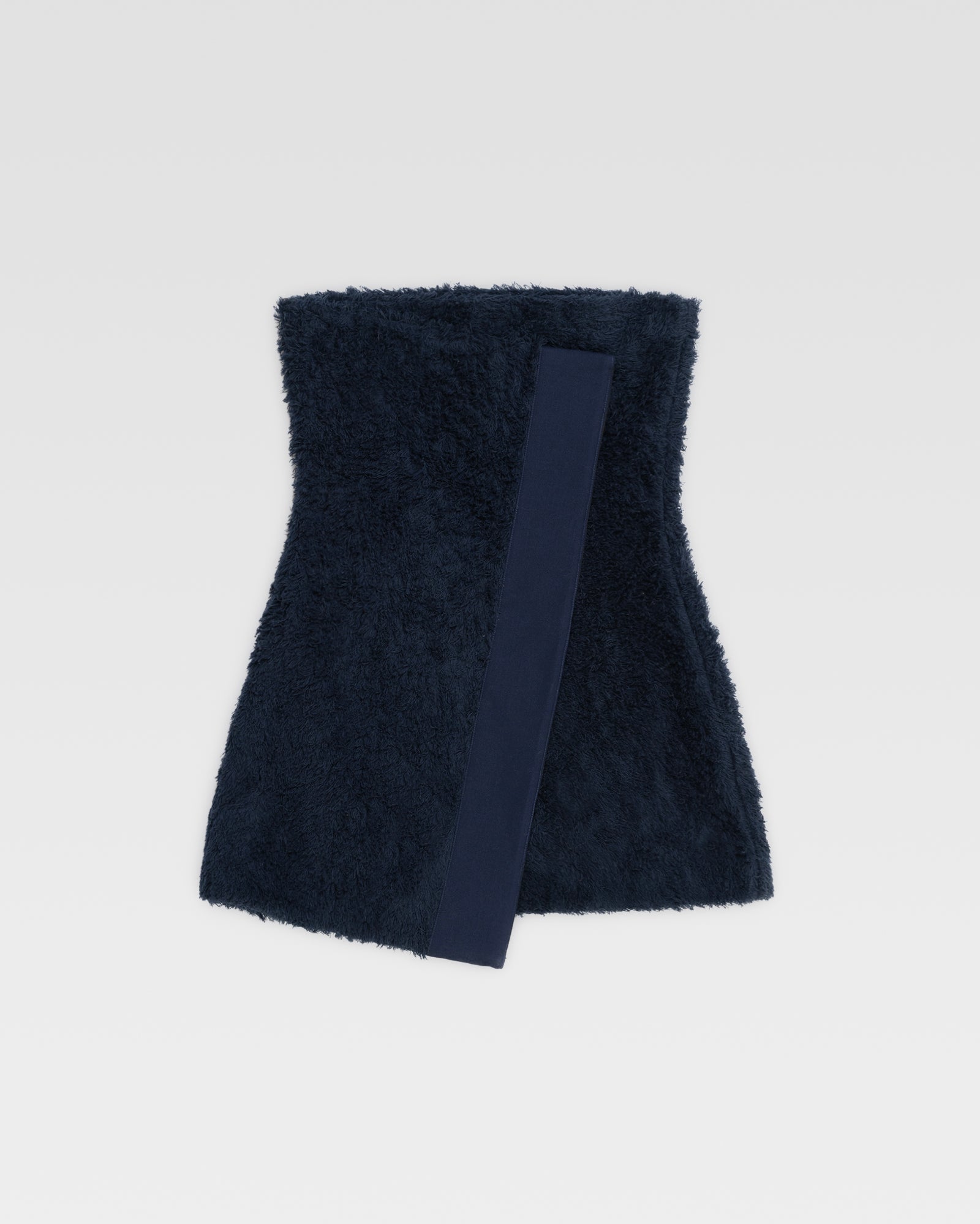 TERRY WRAP DRESS - Navy