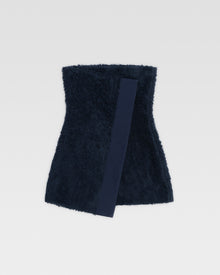 TERRY WRAP DRESS - Navy