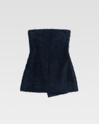 TERRY WRAP DRESS - Navy