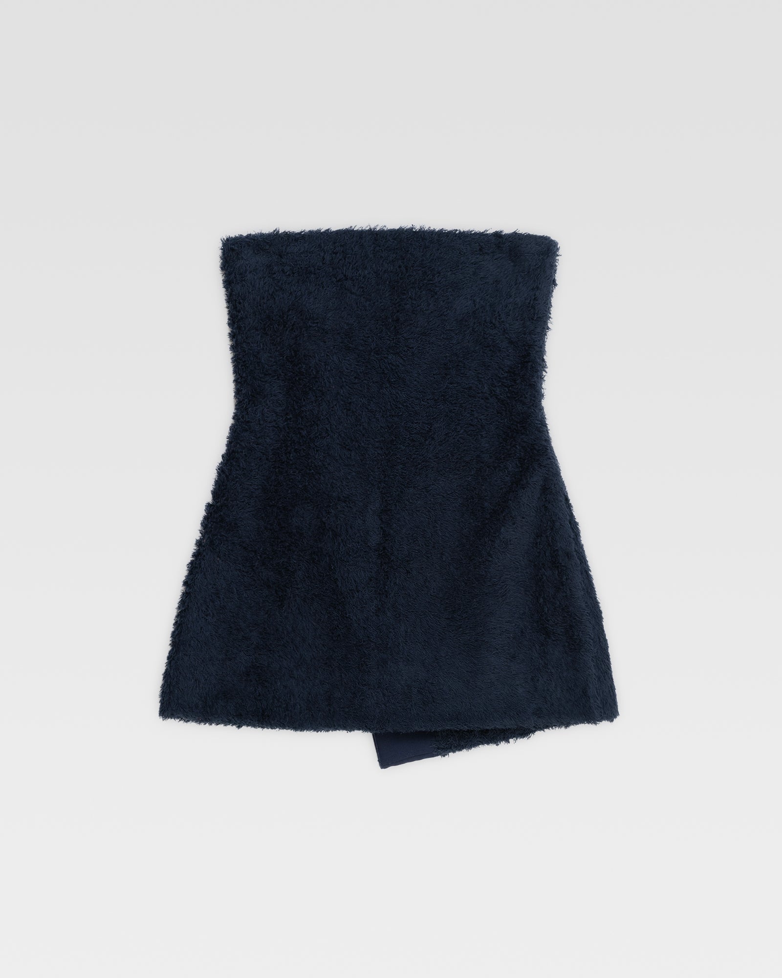 TERRY WRAP DRESS - Navy
