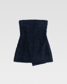TERRY WRAP DRESS - Navy