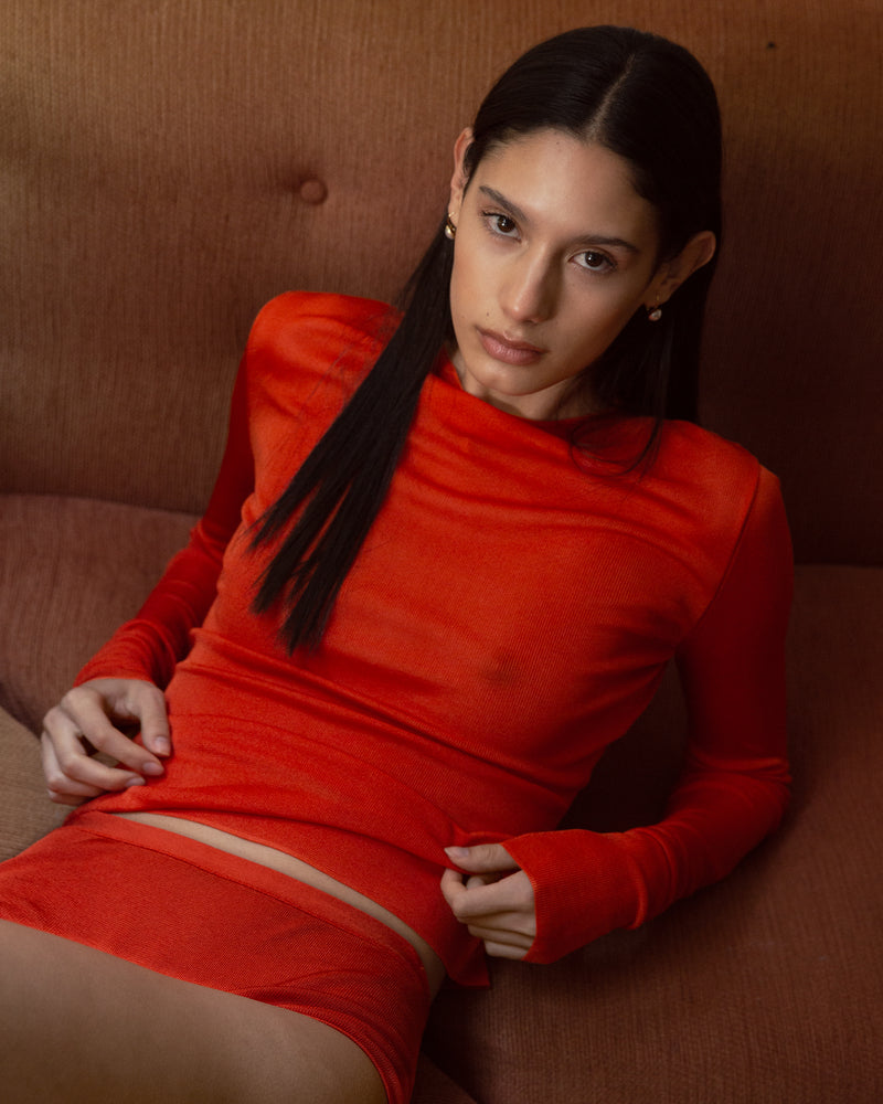 CORDELLINO KNIT LONG SLEEVE TOP - Tile